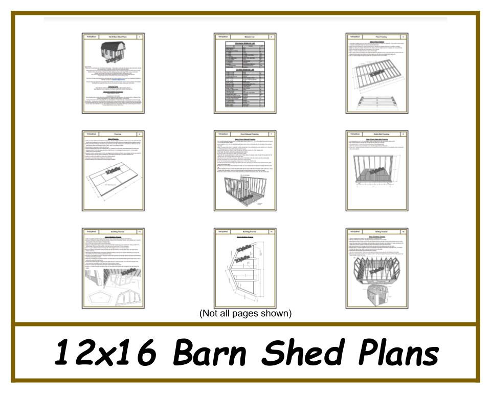 12x16 Barn Shed Plans-TriCityShedPlans