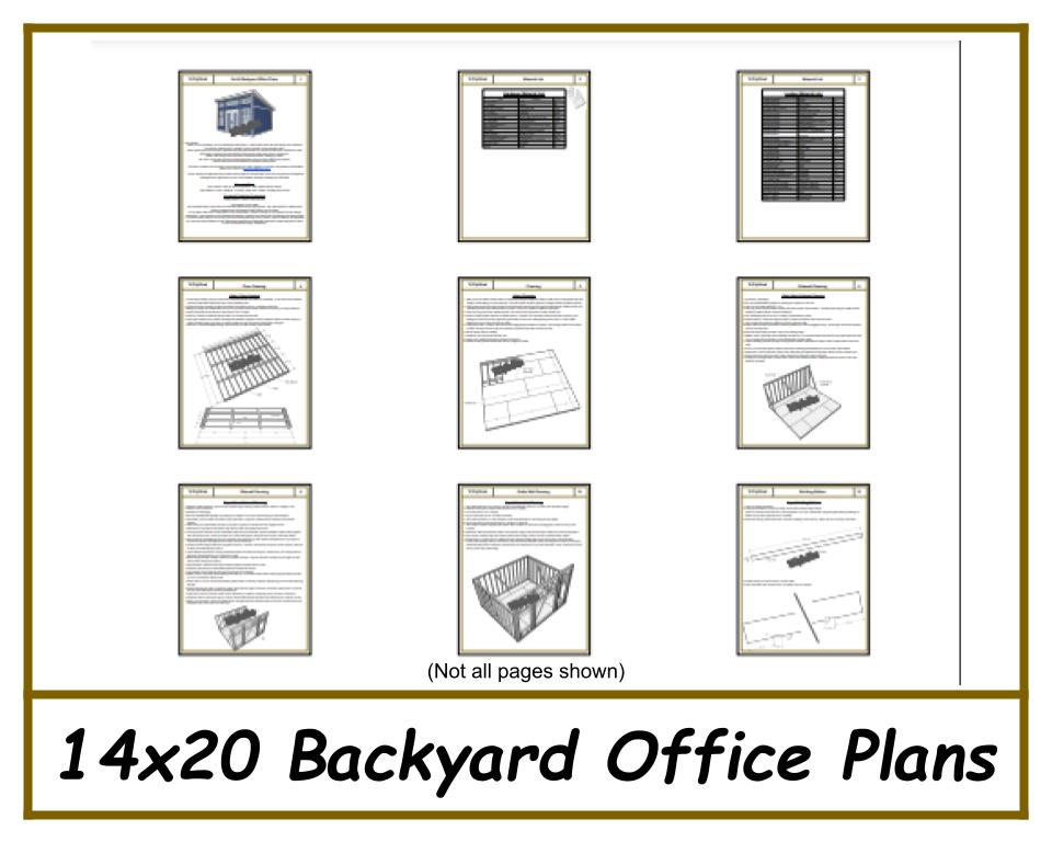 14x20 Backyard Office Plans-TriCityShedPlans