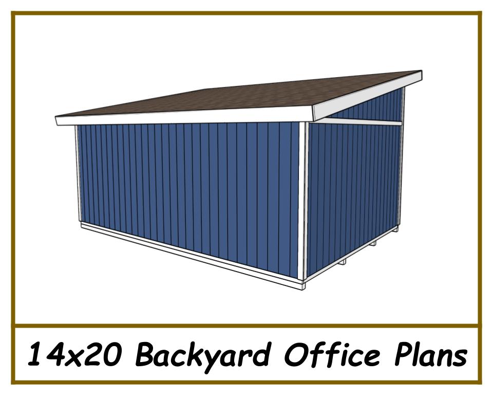 14x20 Backyard Office Plans-TriCityShedPlans