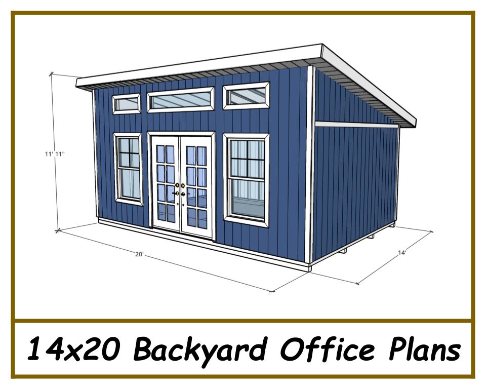 14x20 Backyard Office Plans-TriCityShedPlans