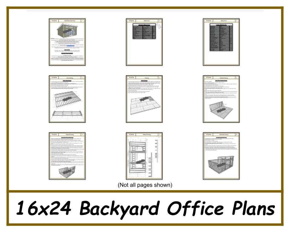 16x24 Office Shed Plans-TriCityShedPlans