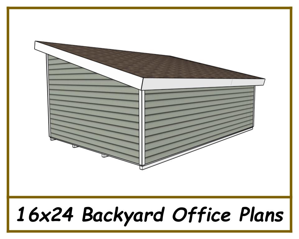 16x24 Office Shed Plans-TriCityShedPlans