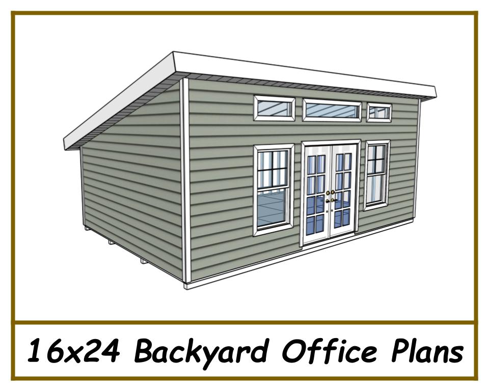 16x24 Office Shed Plans-TriCityShedPlans