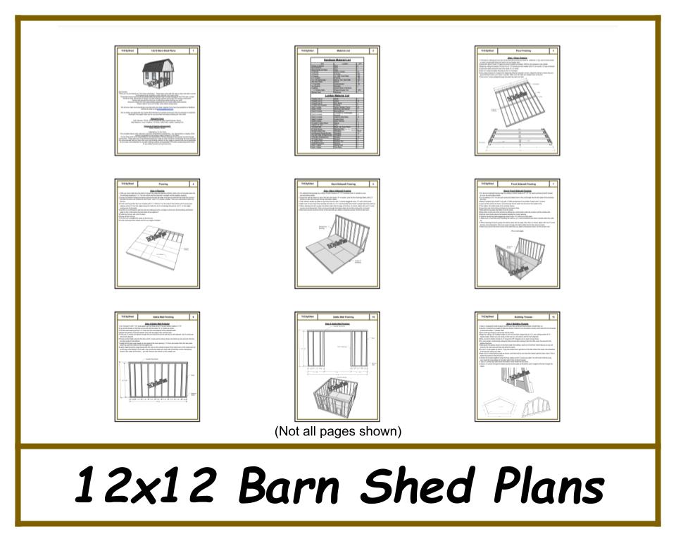 12x12 Barn Shed Plans-TriCityShedPlans