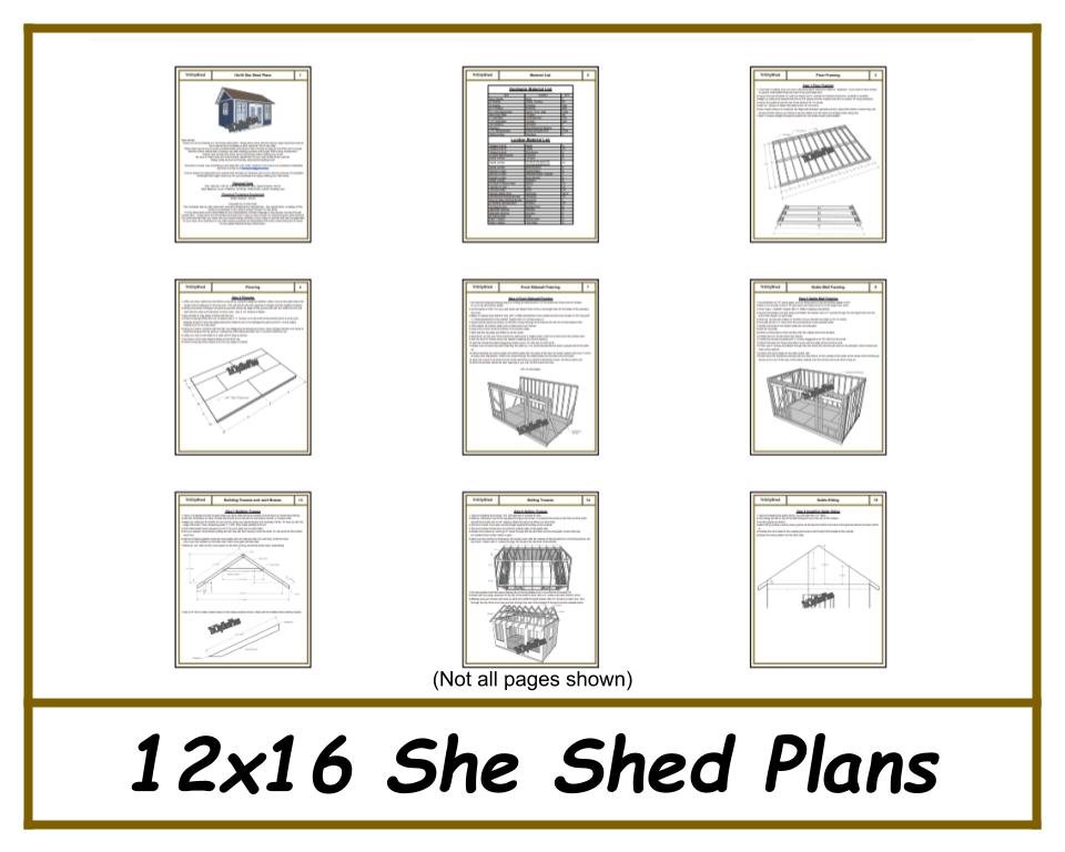 12x16 She Shed Plans-TriCityShedPlans