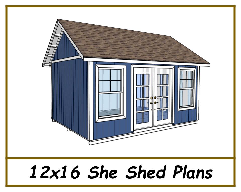 12x16 She Shed Plans-TriCityShedPlans