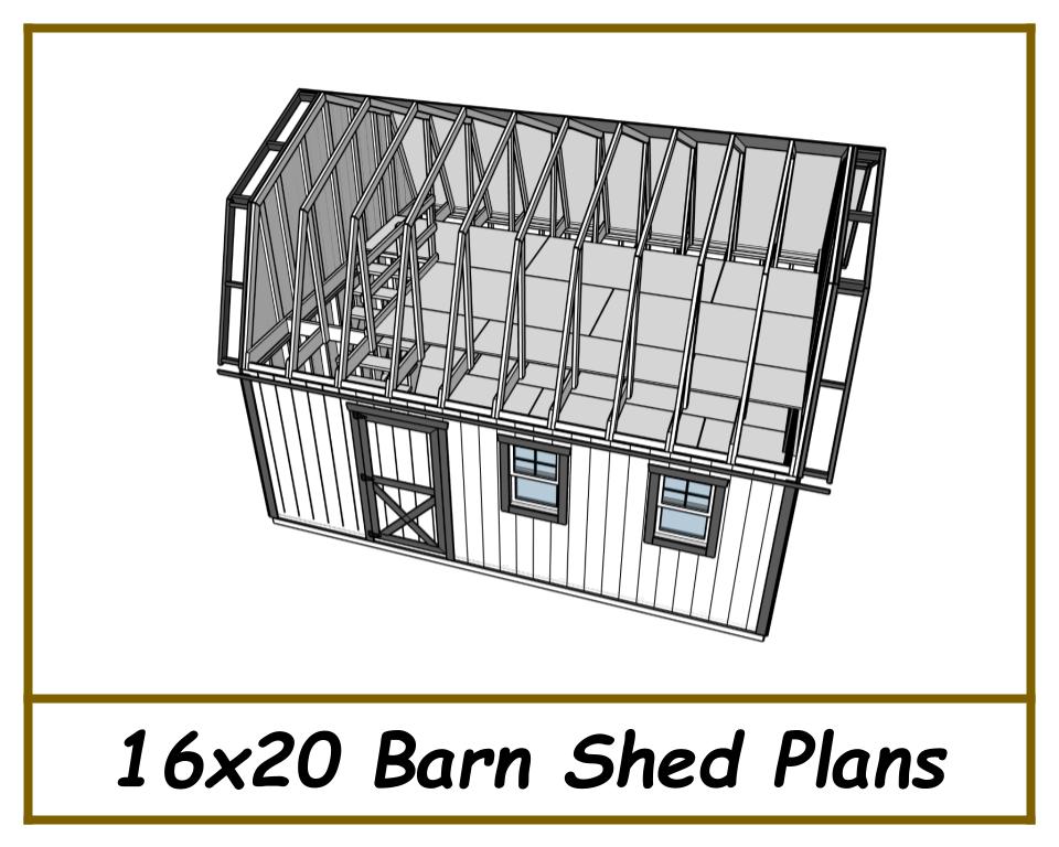16x20 Barn Shed Plans-TriCityShedPlans