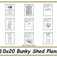 10x20 Bunky Shed Plans-TriCityShedPlans