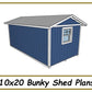 10x20 Bunky Shed Plans-TriCityShedPlans