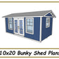 10x20 Bunky Shed Plans-TriCityShedPlans