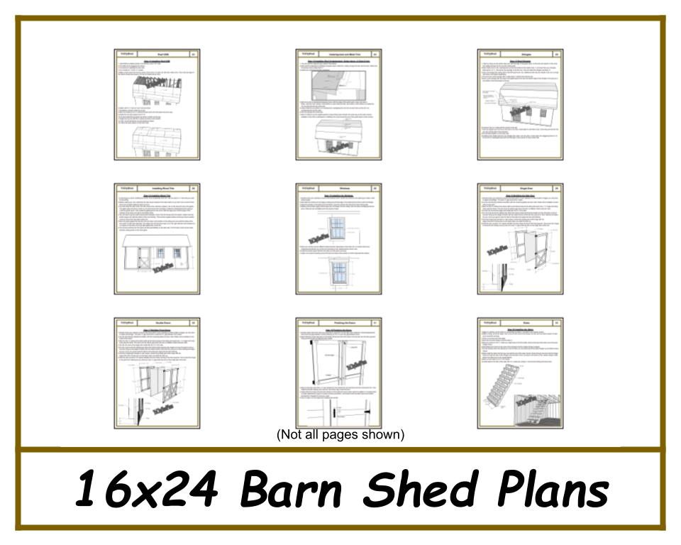 16x24 Barn Shed Plans-TriCityShedPlans