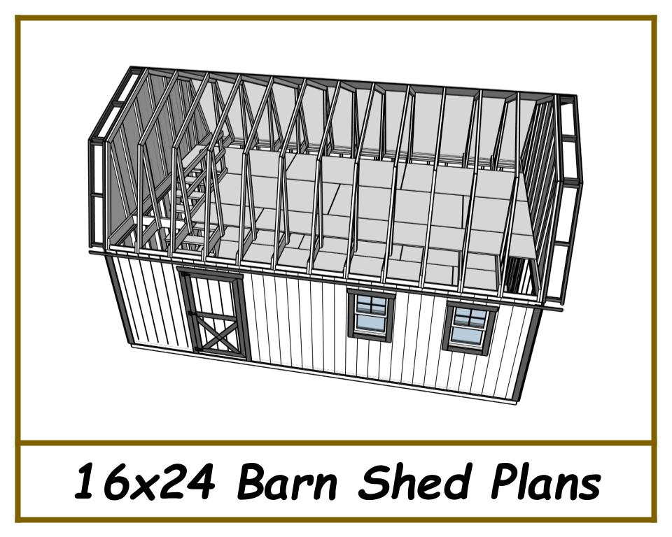 16x24 Barn Shed Plans-TriCityShedPlans