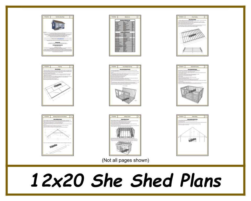 12x20 She Shed Plans-TriCityShedPlans