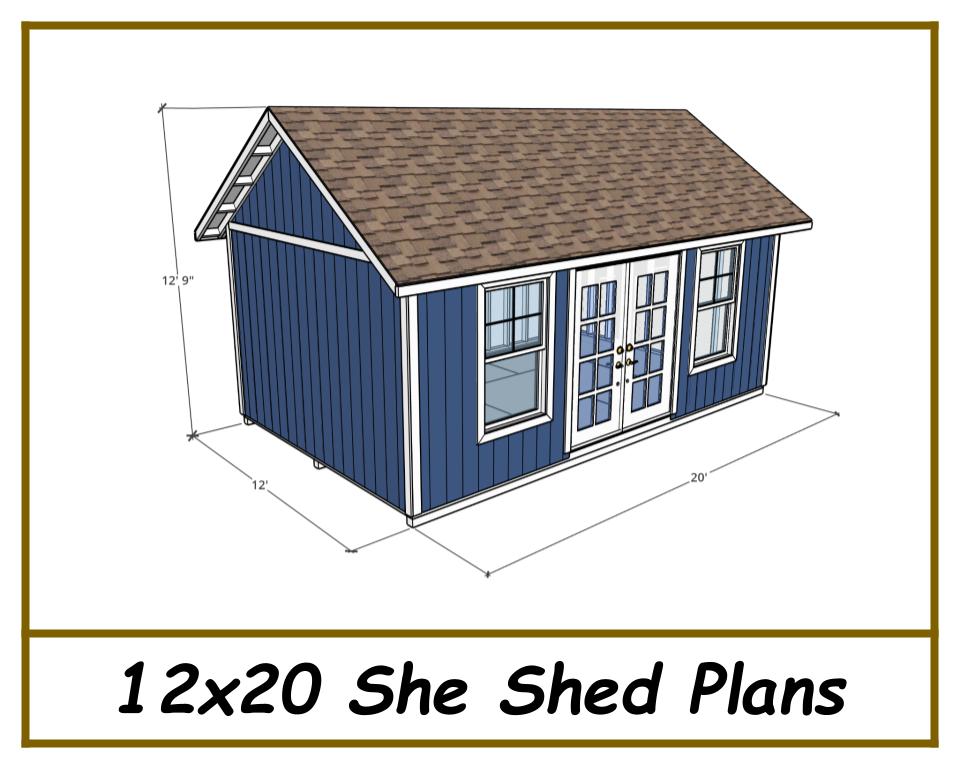 12x20 She Shed Plans-TriCityShedPlans