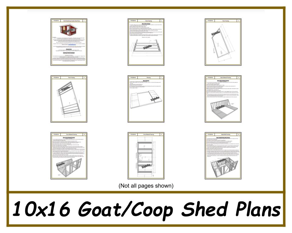 10x16 Chicken & Goat Shed Plans-TriCityShedPlans