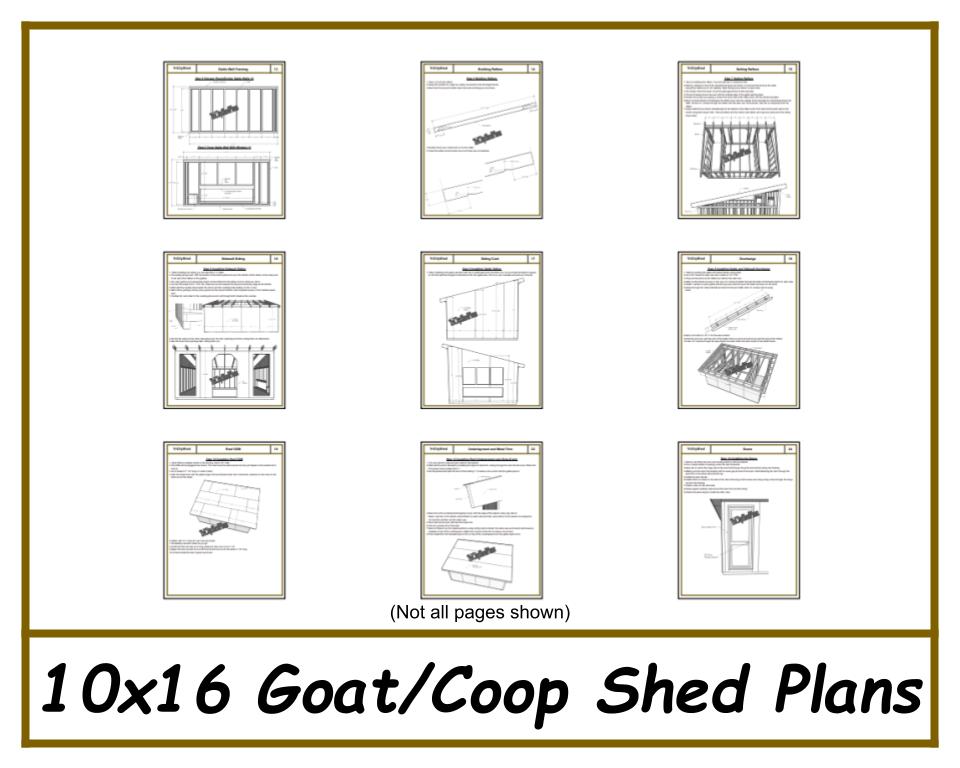10x16 Chicken & Goat Shed Plans-TriCityShedPlans