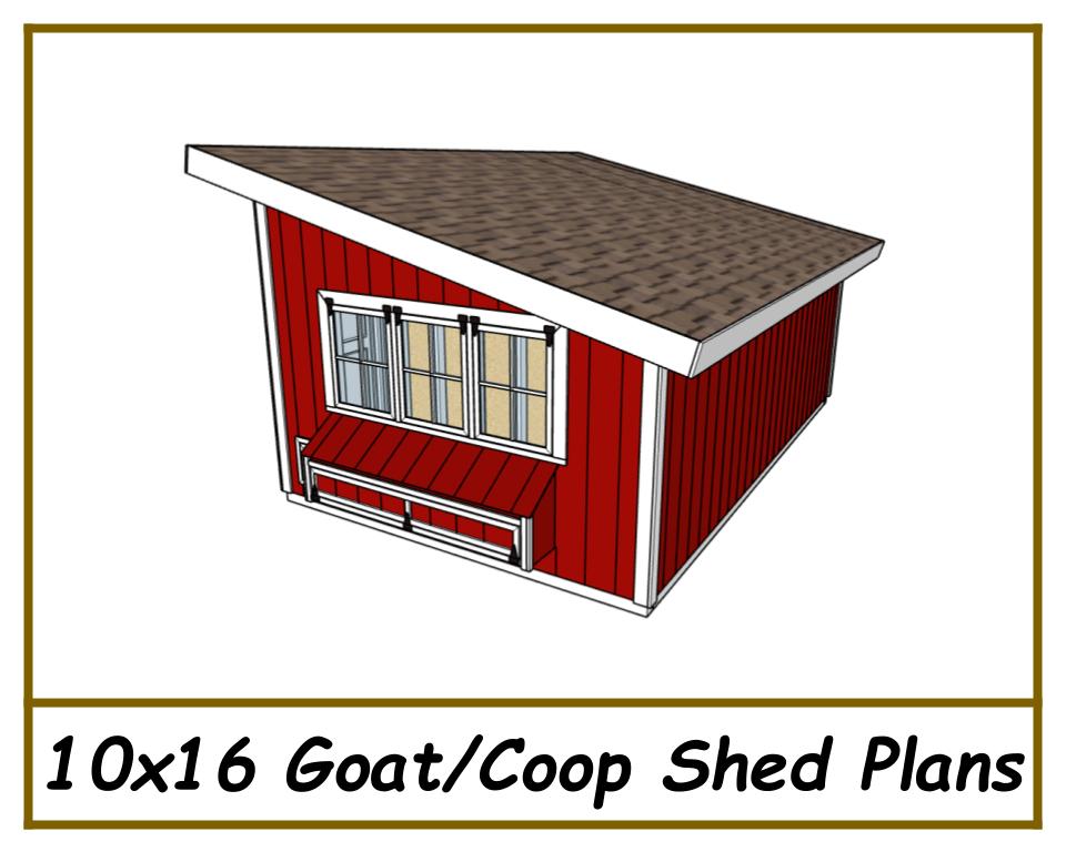 10x16 Chicken & Goat Shed Plans-TriCityShedPlans