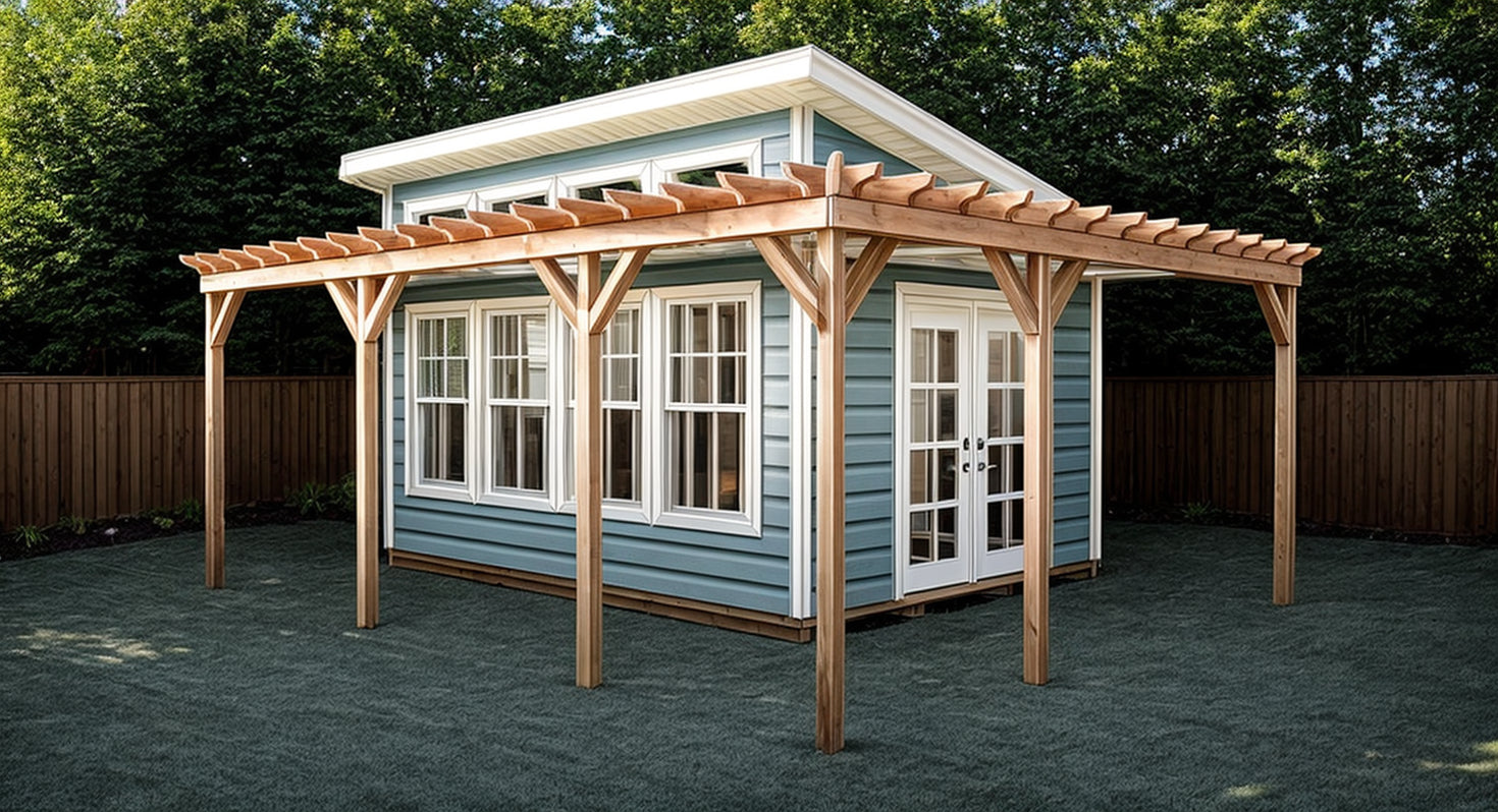 Guest House Plans w/ Pergola 12x16 - PDF Download