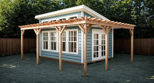 Guest House Plans w/ Pergola 12x16 - PDF Download