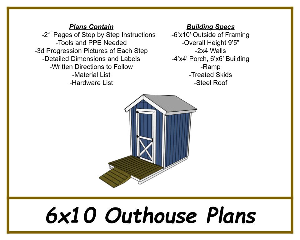 6x10 Outhouse Plans-TriCityShedPlans