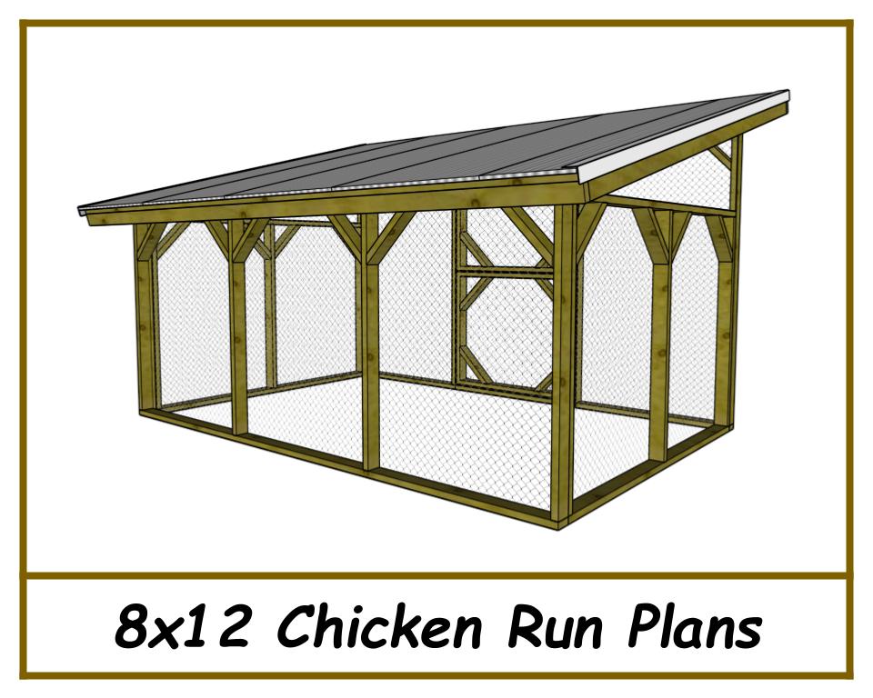 8x12 Chicken Run Plans-TriCityShedPlans