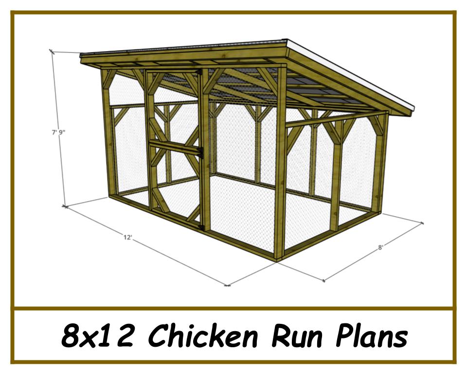 8x12 Chicken Run Plans-TriCityShedPlans