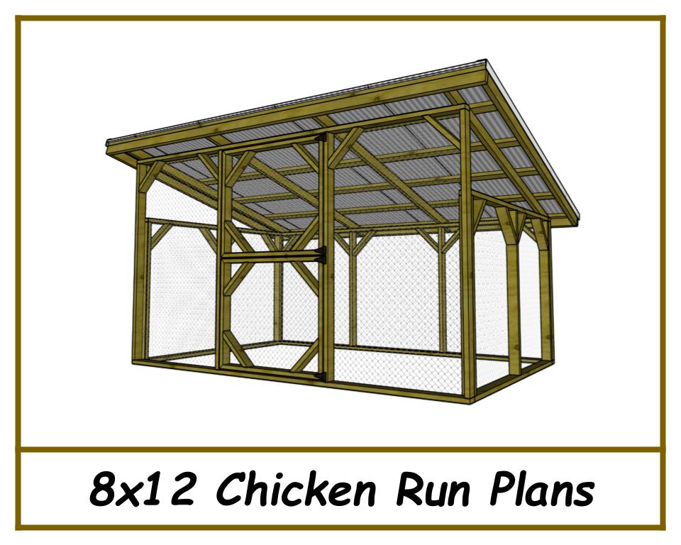 8x12 Chicken Run Plans-TriCityShedPlans