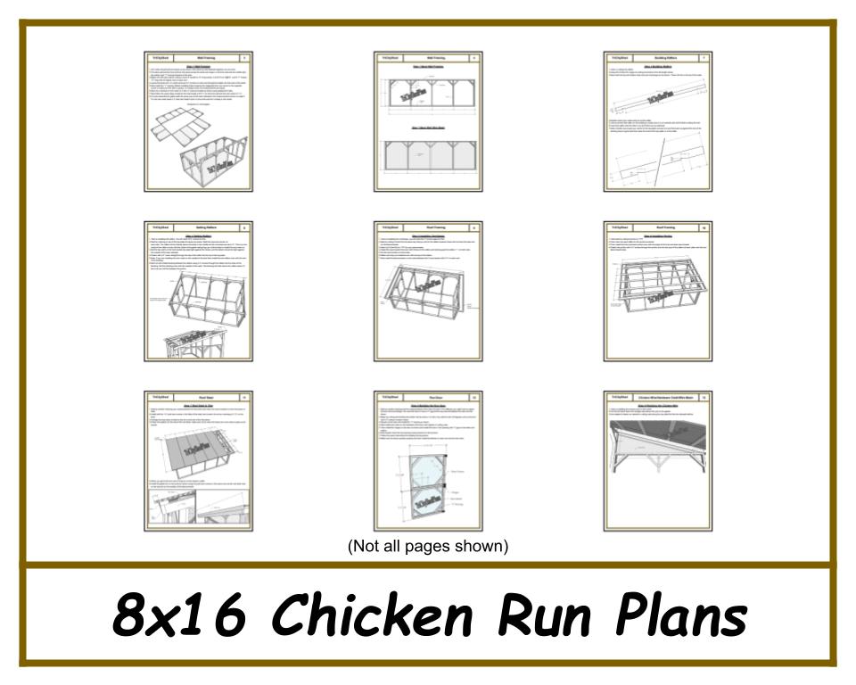 8x16 Chicken Run Plans-TriCityShedPlans
