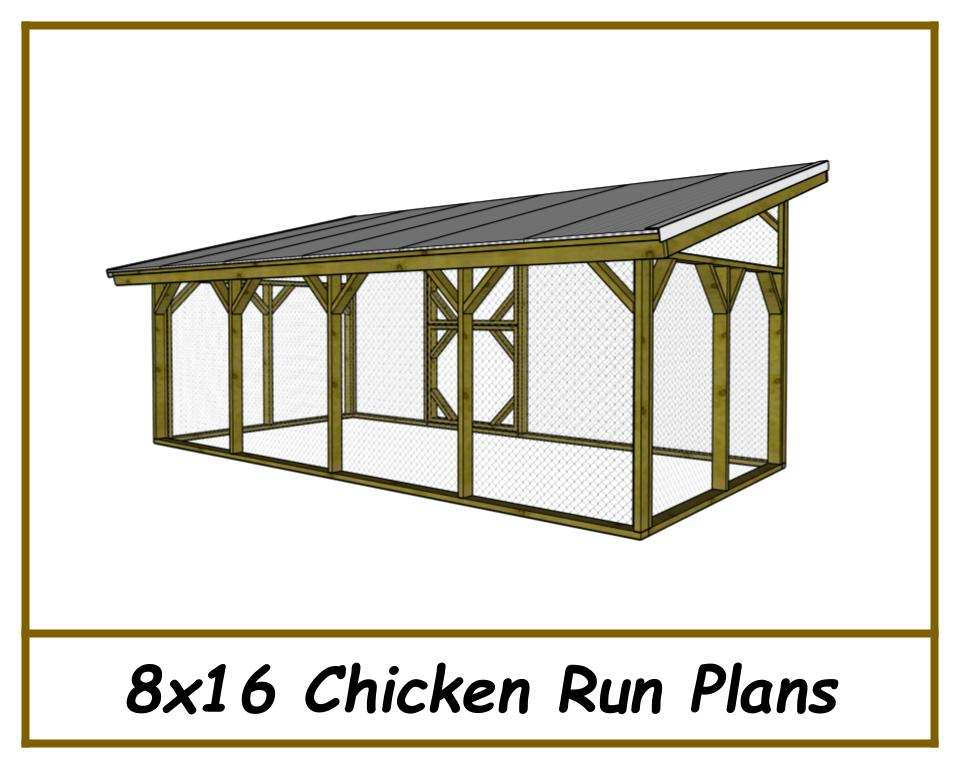 8x16 Chicken Run Plans-TriCityShedPlans