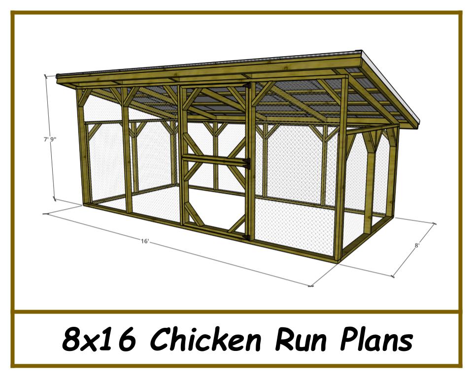 8x16 Chicken Run Plans-TriCityShedPlans