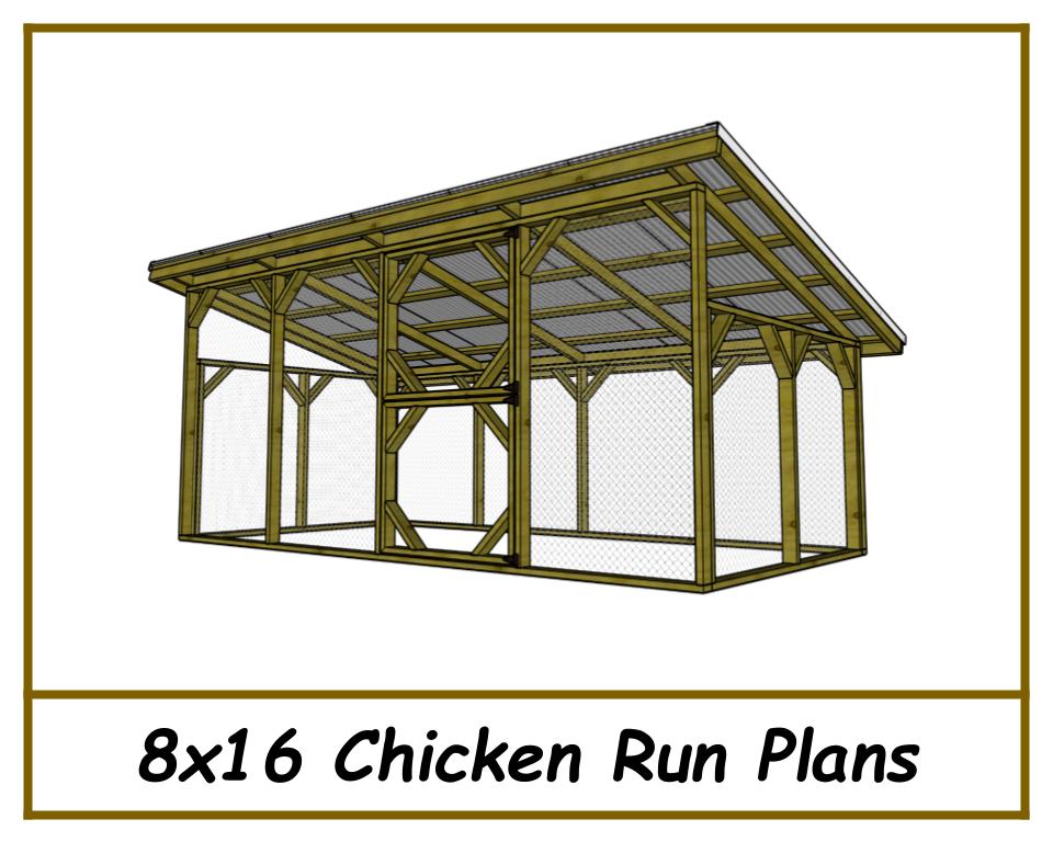 8x16 Chicken Run Plans-TriCityShedPlans