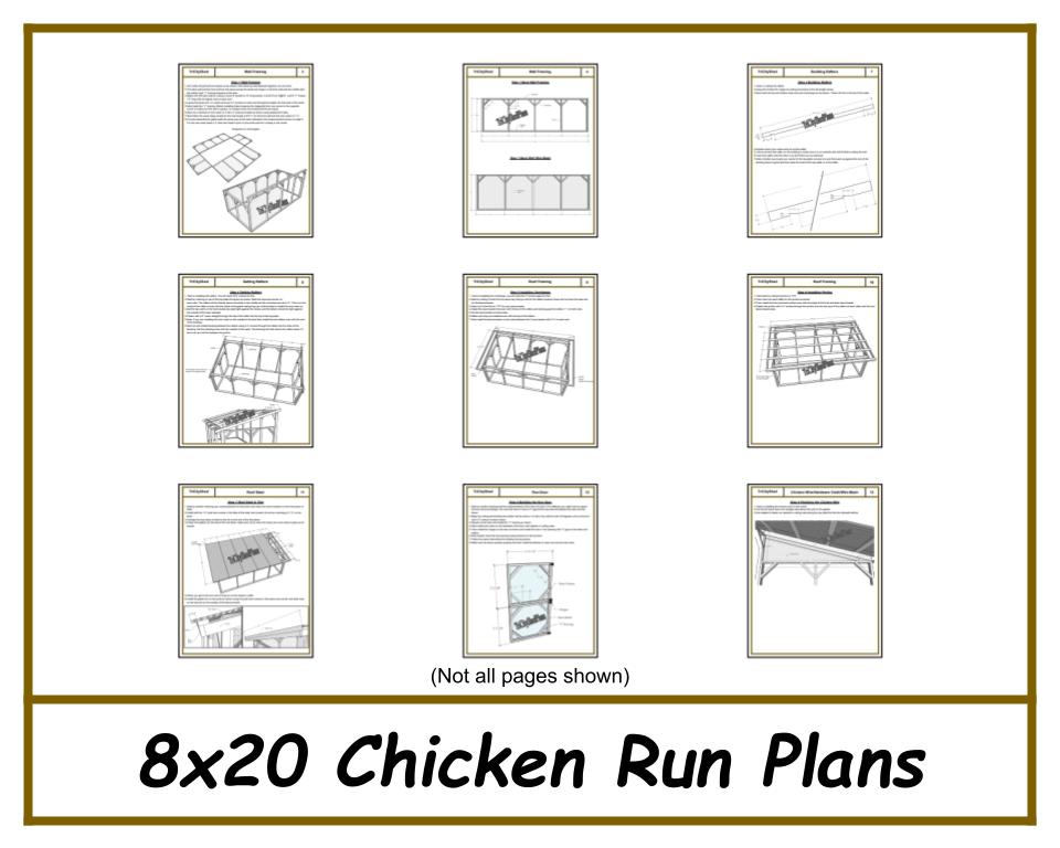 8x20 Chicken Run Plans-TriCityShedPlans