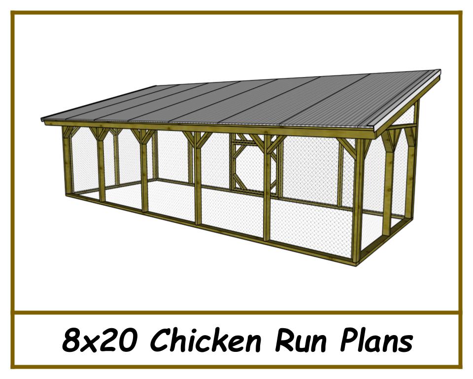8x20 Chicken Run Plans-TriCityShedPlans