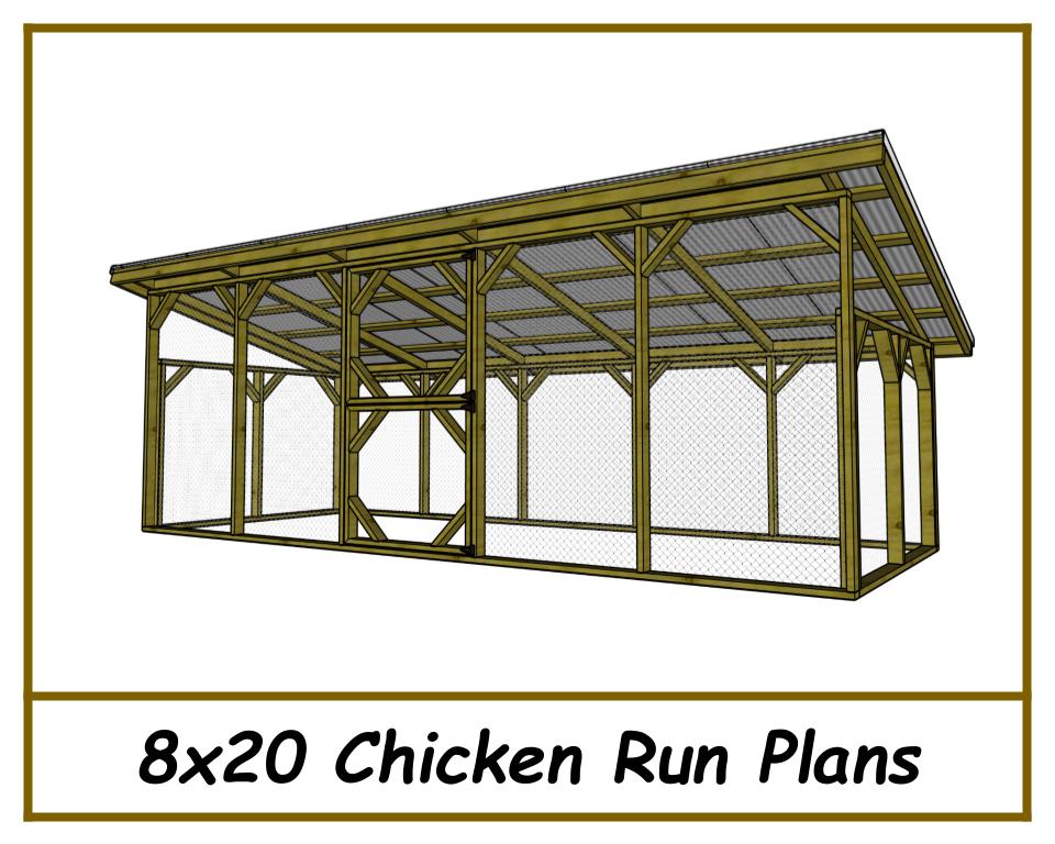 8x20 Chicken Run Plans-TriCityShedPlans