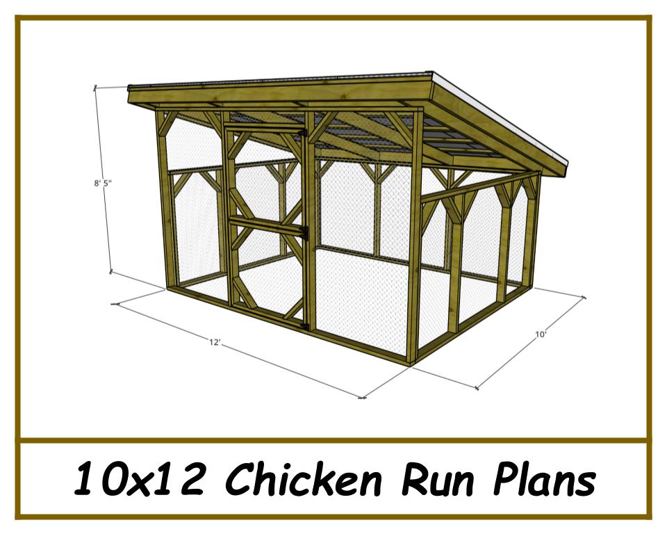 10x12 Chicken Run Plans-TriCityShedPlans