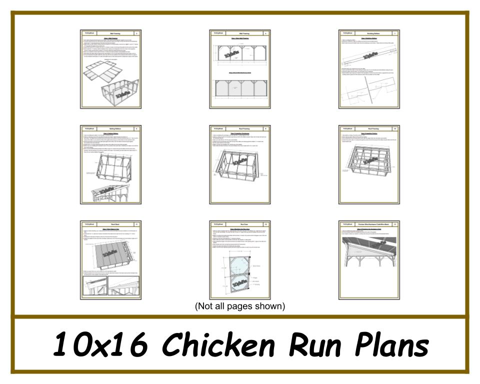 10x16 Chicken Run Plans-TriCityShedPlans