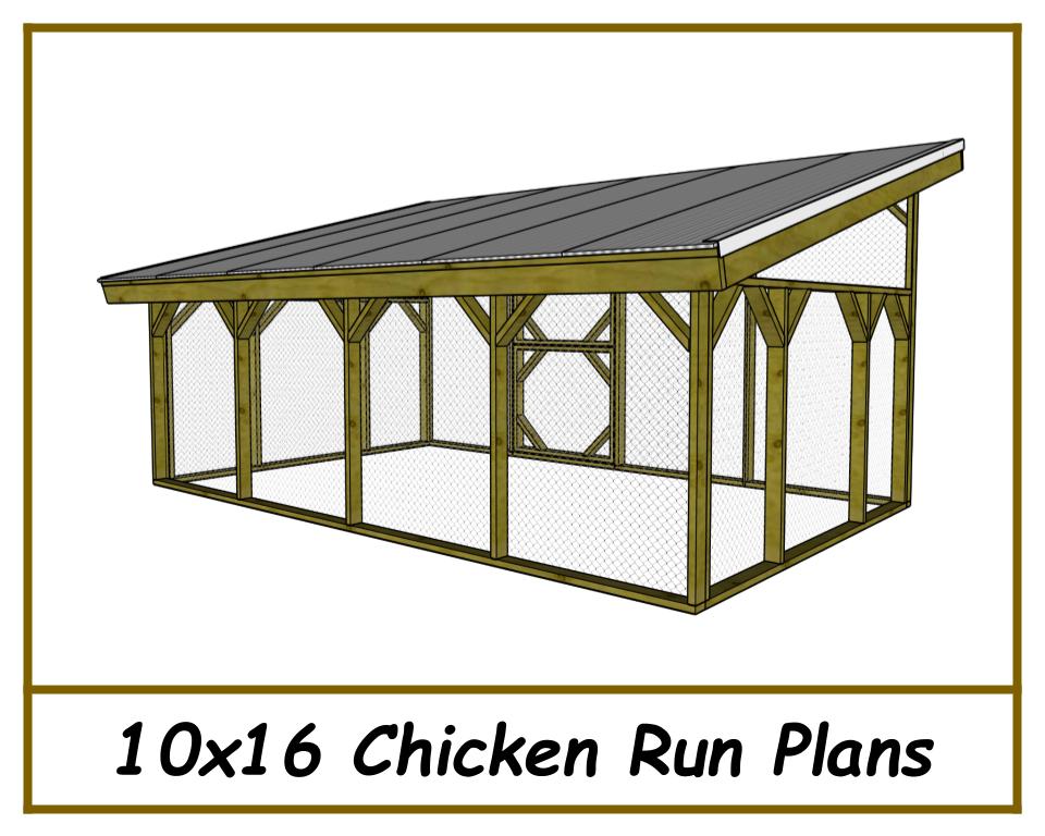 10x16 Chicken Run Plans-TriCityShedPlans