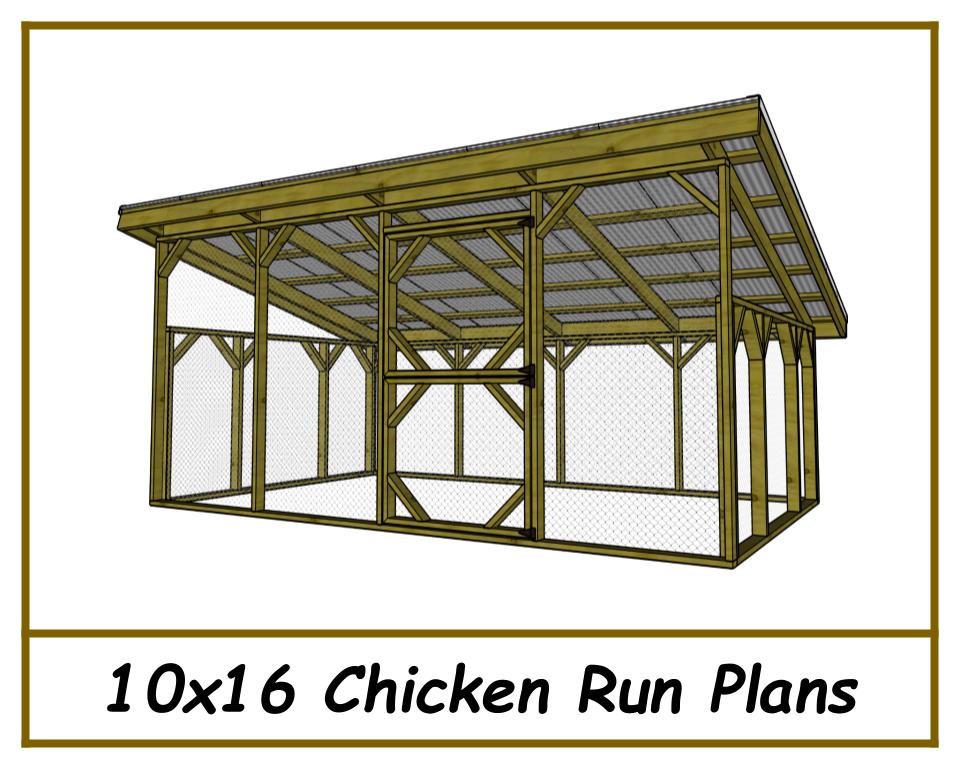 10x16 Chicken Run Plans-TriCityShedPlans