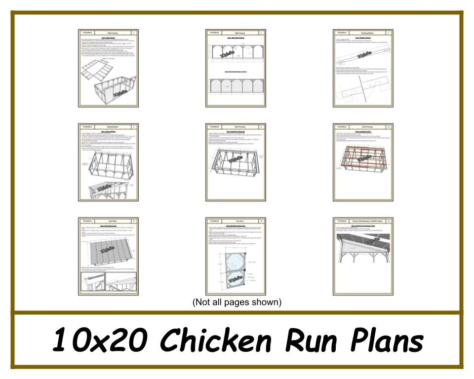 10x20 Chicken Run Plans-TriCityShedPlans