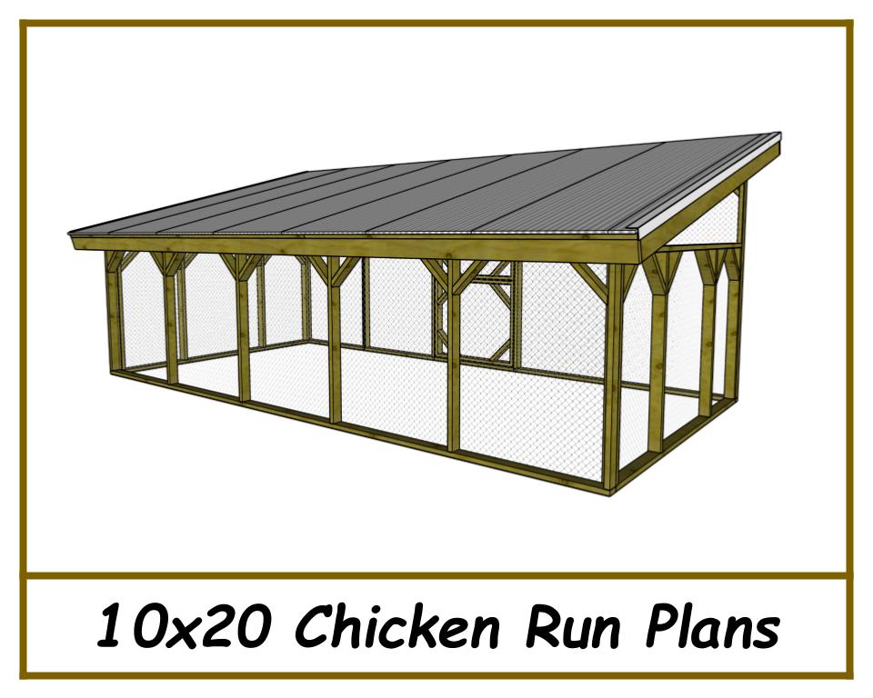 10x20 Chicken Run Plans-TriCityShedPlans