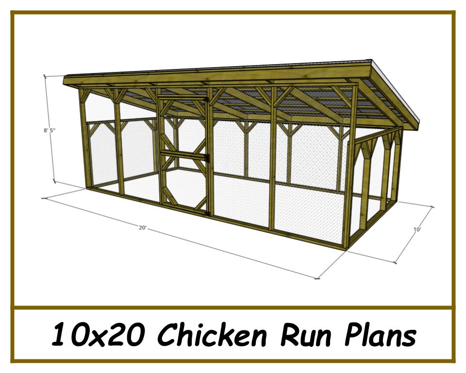 10x20 Chicken Run Plans-TriCityShedPlans