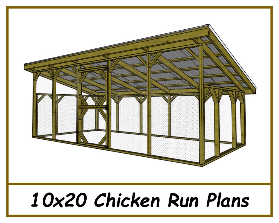 10x20 Chicken Run Plans-TriCityShedPlans