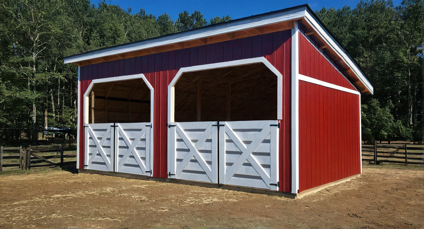 12x20 Horse Barn Plans - 2 Stall-TriCityShedPlans