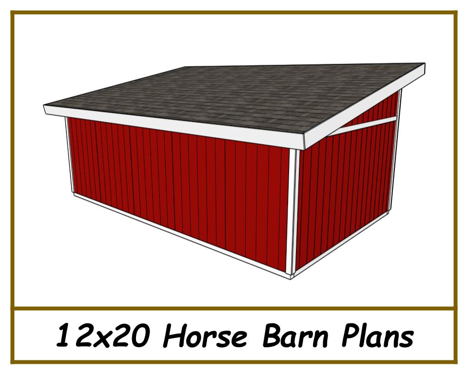 12x20 Horse Barn Plans - 2 Stall-TriCityShedPlans