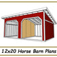 12x20 Horse Barn Plans - 2 Stall-TriCityShedPlans
