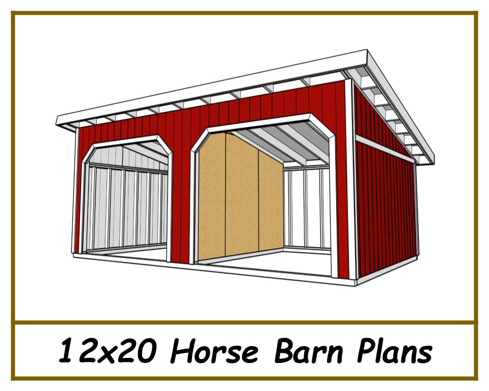12x20 Horse Barn Plans - 2 Stall-TriCityShedPlans