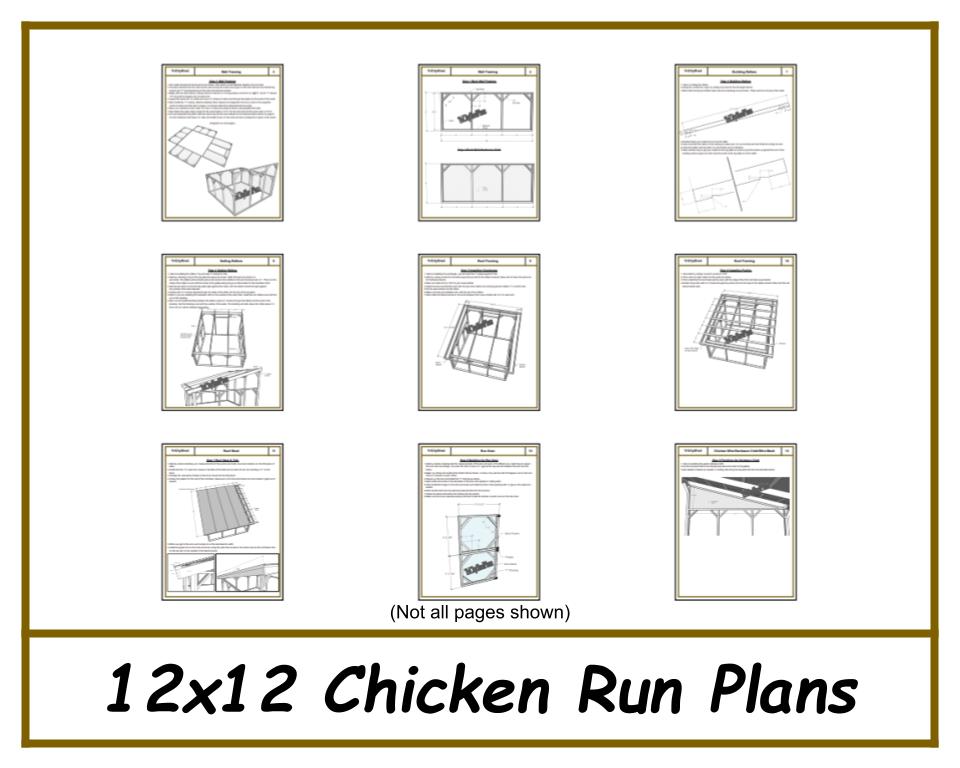 12x12 Chicken Run Plans-TriCityShedPlans
