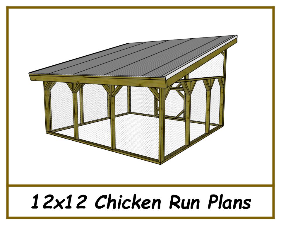 12x12 Chicken Run Plans-TriCityShedPlans