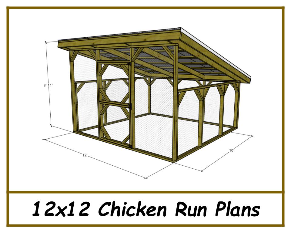 12x12 Chicken Run Plans-TriCityShedPlans