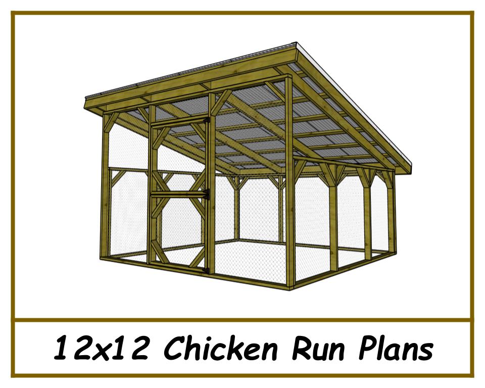 12x12 Chicken Run Plans-TriCityShedPlans